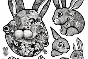 bunny
rabbit tattoo idea