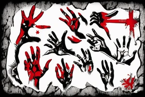 Ulster red hand Japan style Northern Ireland tattoo idea