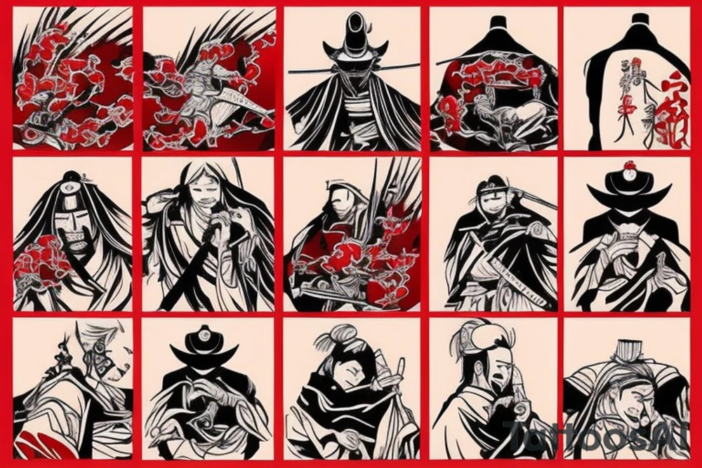 Red hand samurai tattoo idea