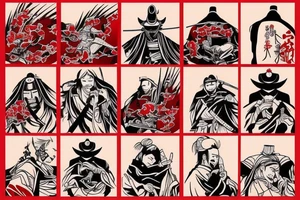 Red hand samurai tattoo idea