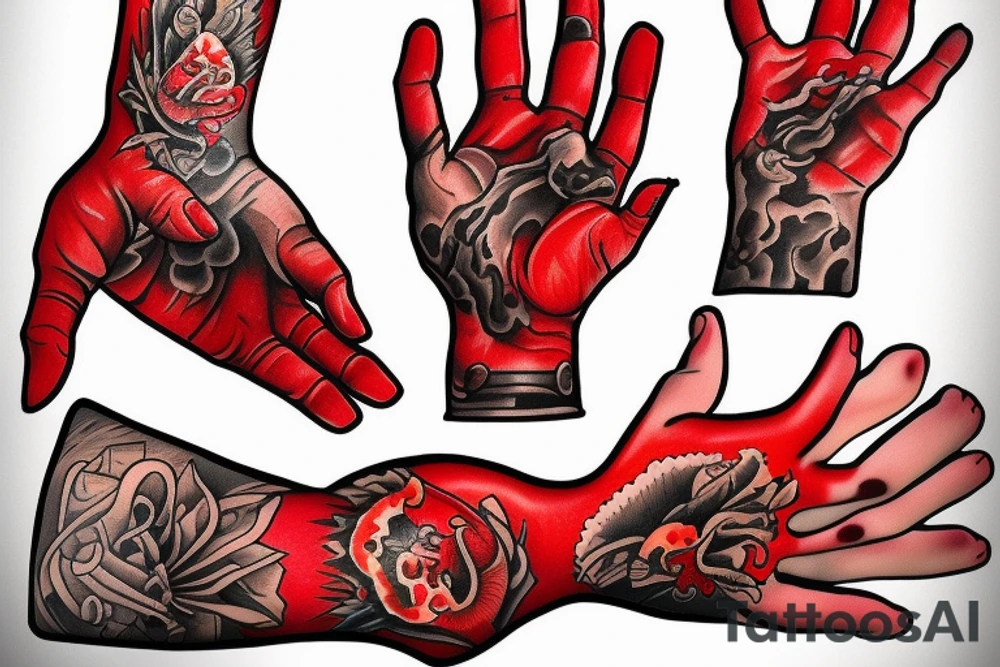 Red hand of Ulster tattoo idea