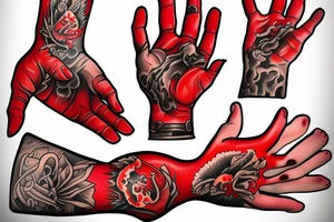 Red hand of Ulster tattoo idea