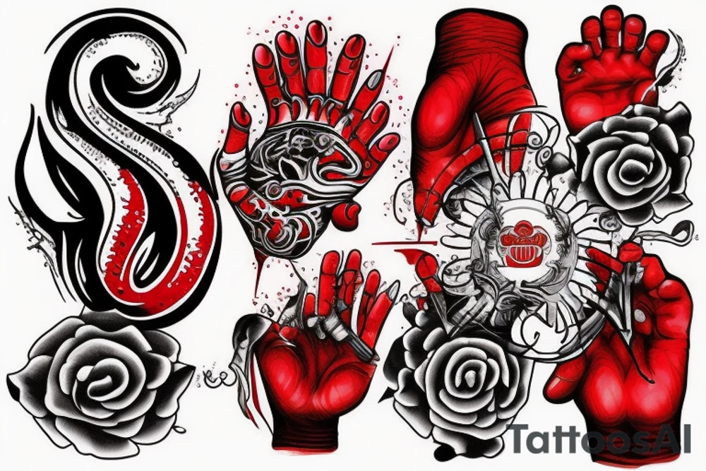 Red hand of Ulster tattoo idea
