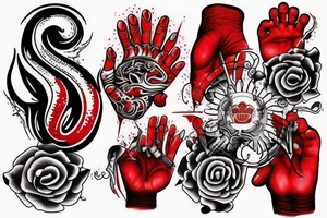 Red hand of Ulster tattoo idea