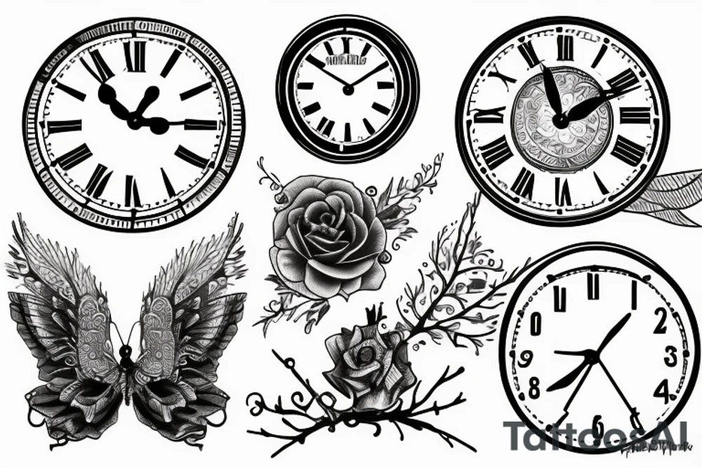 Broken clock tattoo idea