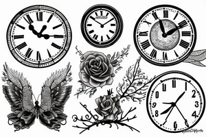 Broken clock tattoo idea