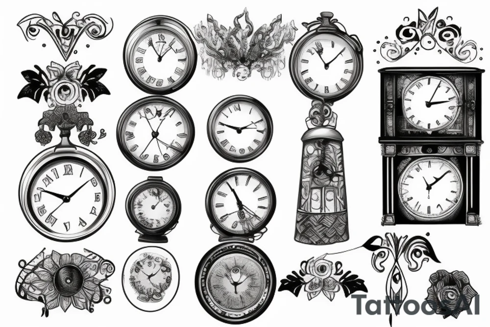 Broken clock tattoo idea