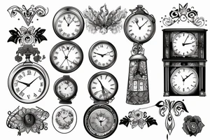 Broken clock tattoo idea