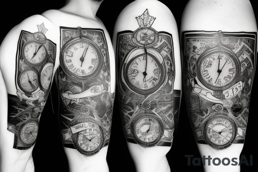 Shattered clock tattoo idea