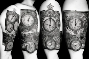 Shattered clock tattoo idea