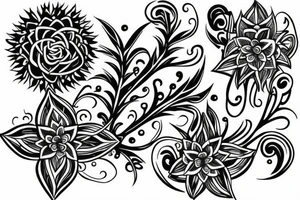DNA structure with flowers tattoo idea