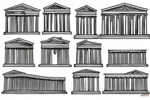 Simple tattoo of a greek building tattoo idea