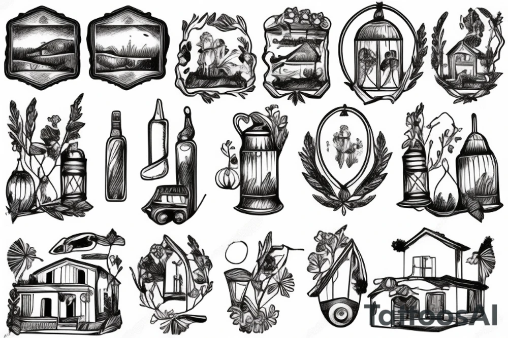 a rural greek scene tattoo idea