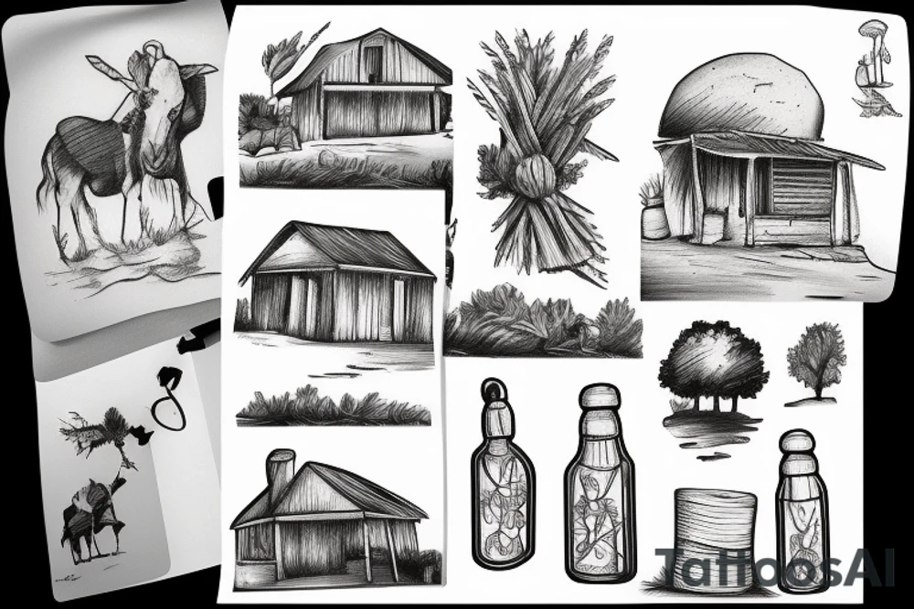 a rural greek scene tattoo idea