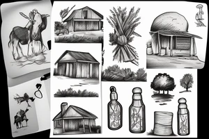 a rural greek scene tattoo idea