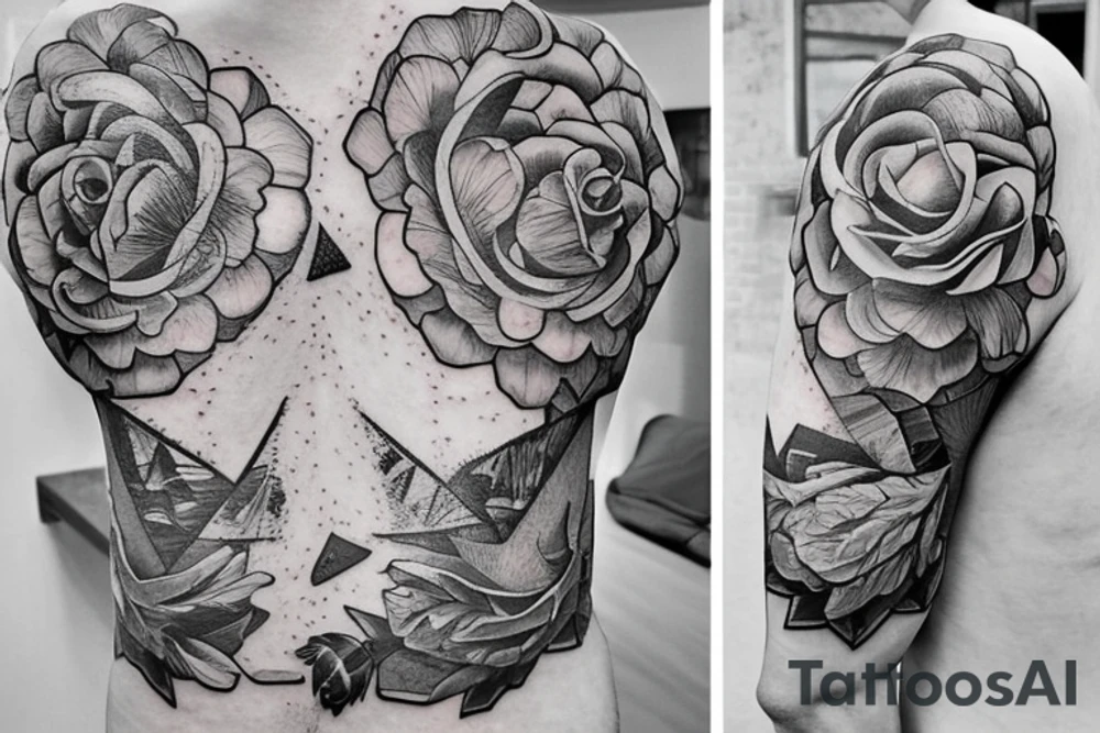 листья плюща, рыбки плывущие в разные стороны, стрекоза, мотылек tattoo idea