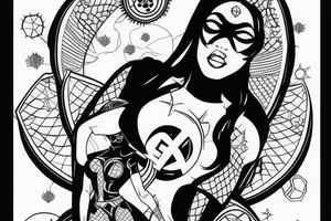 Black female superhero queen bee tattoo idea