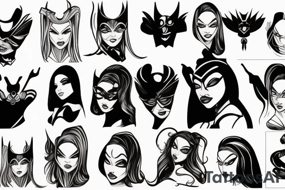 Black female superhero queen bee tattoo idea