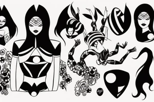 Black female superhero queen bee tattoo idea