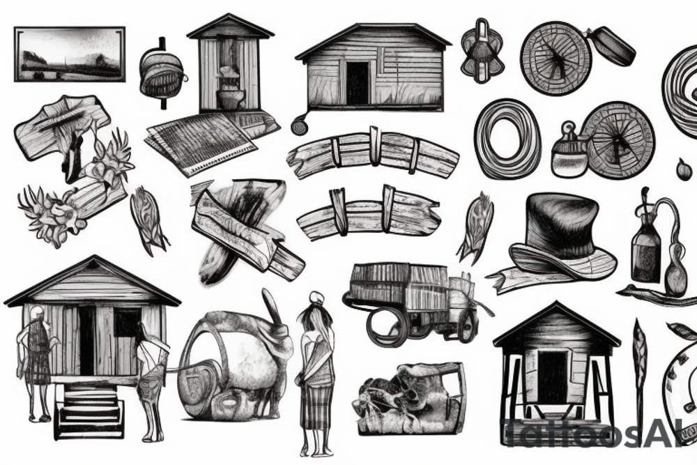 Greek rural scene tattoo idea