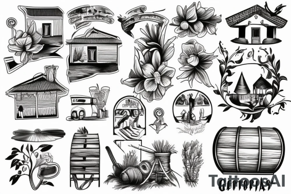 Greek rural scene tattoo idea