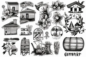 Greek rural scene tattoo idea