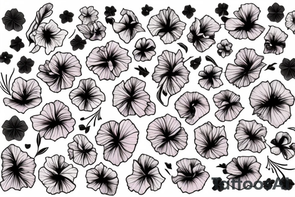 Glowing hibiscus flower tattoo idea