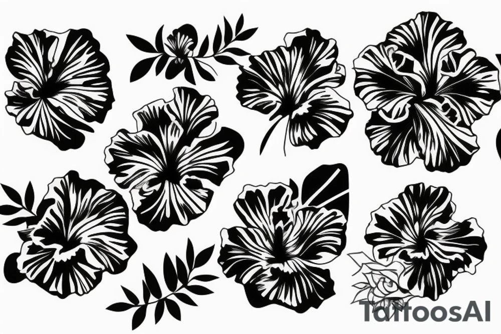 Glowing hibiscus flower tattoo idea