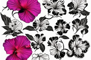 Glowing hibiscus flower tattoo idea