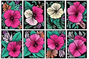 Glowing hibiscus flower tattoo idea