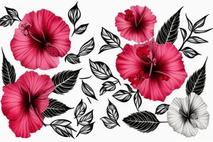 Glowing hibiscus flower tattoo idea