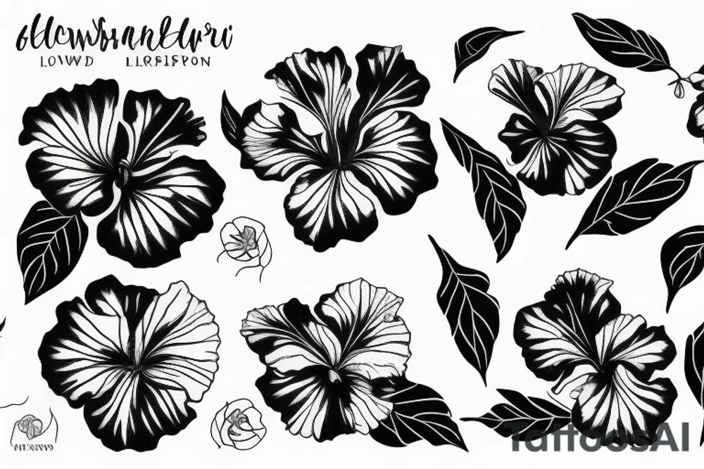 Glowing hibiscus flower tattoo idea