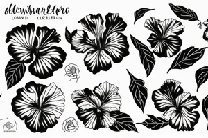 Glowing hibiscus flower tattoo idea