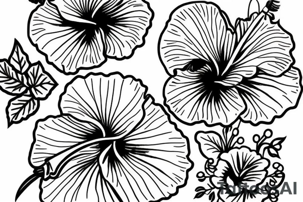 Glowing hibiscus flower tattoo idea