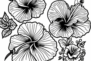 Glowing hibiscus flower tattoo idea