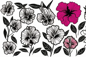 Glowing hibiscus flower tattoo idea