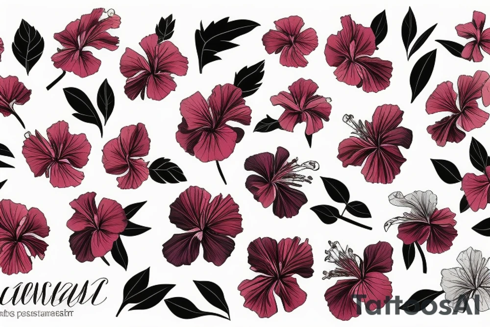 Glowing hibiscus flower tattoo idea