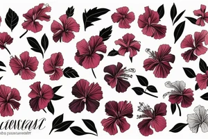 Glowing hibiscus flower tattoo idea