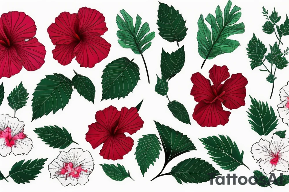 Glowing hibiscus flower tattoo idea