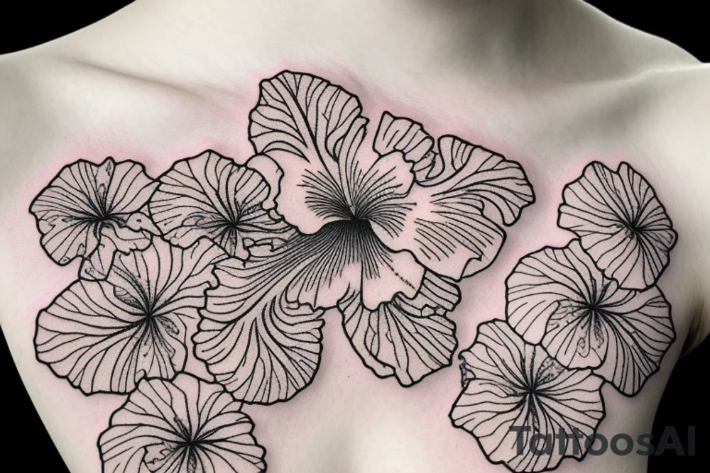 Glowing hibiscus flower tattoo idea