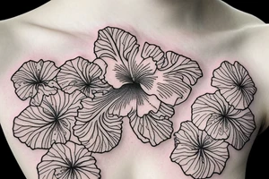 Glowing hibiscus flower tattoo idea