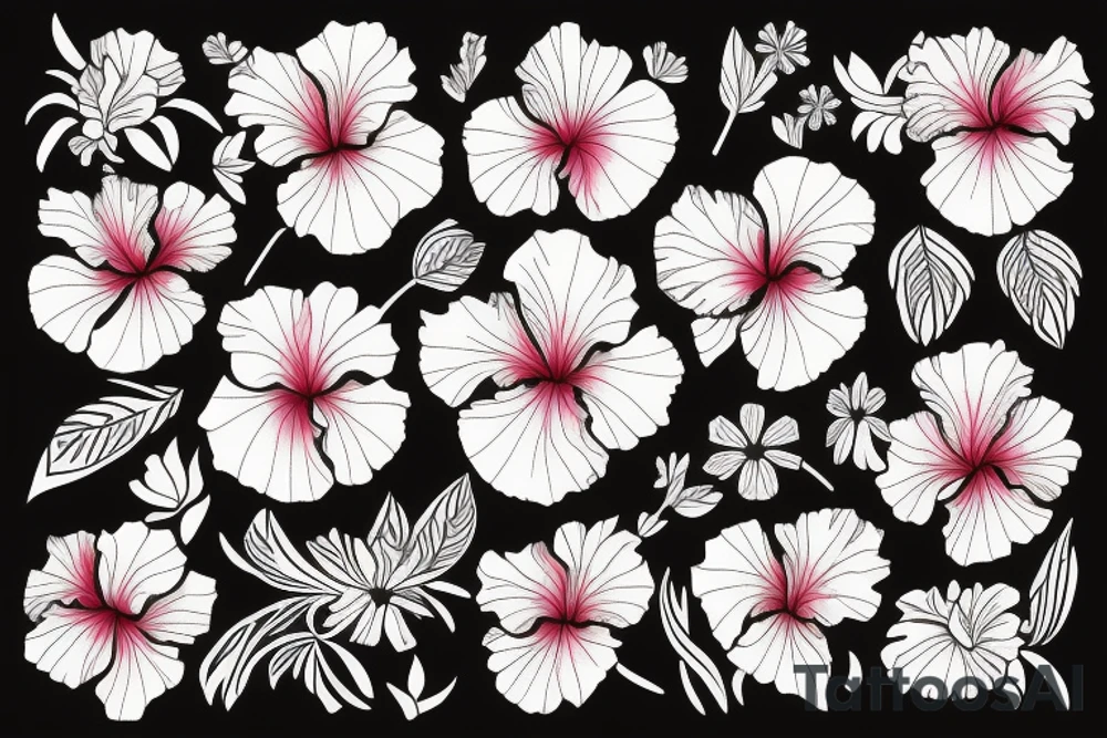 Glowing hibiscus flower tattoo idea