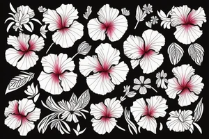 Glowing hibiscus flower tattoo idea