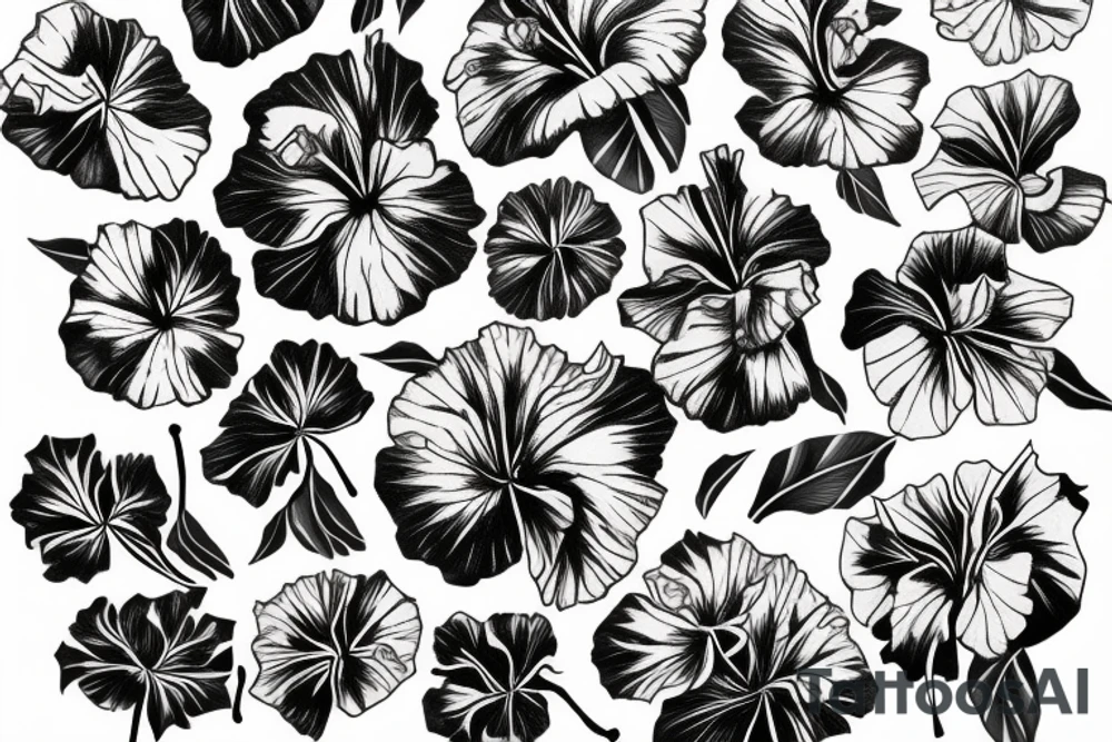 Glowing hibiscus flower tattoo idea