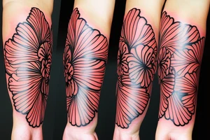 Glowing hibiscus flower tattoo idea