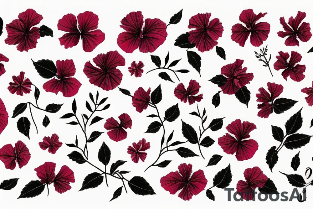 Glowing hibiscus flower tattoo idea