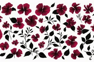 Glowing hibiscus flower tattoo idea