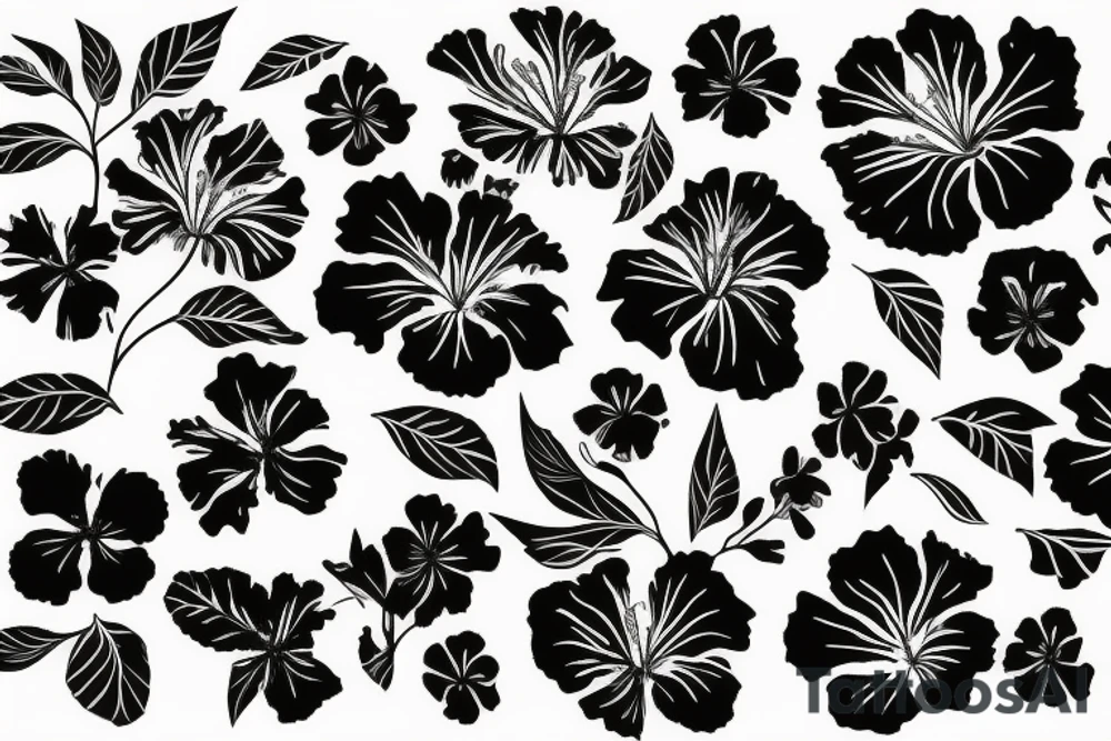Glowing hibiscus flower tattoo idea