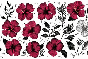 Glowing hibiscus flower tattoo idea