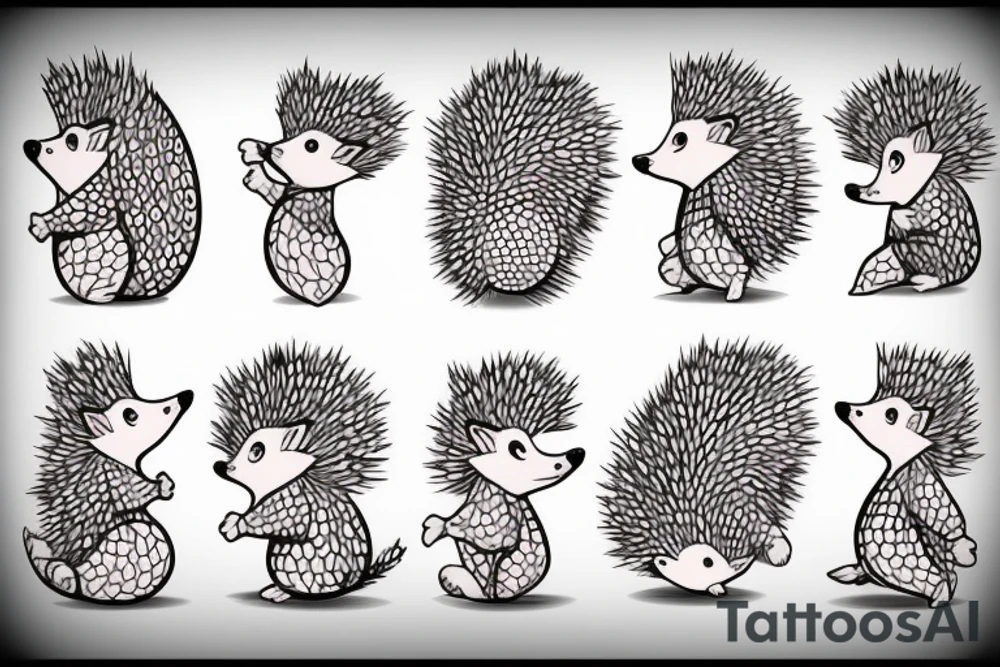 cute hedgehog tattoo idea